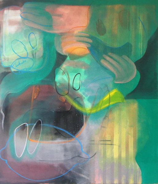 Hanna Kaminski: o.T. [vor grün], 2020, oil on canvas, 140 x 120 cm

